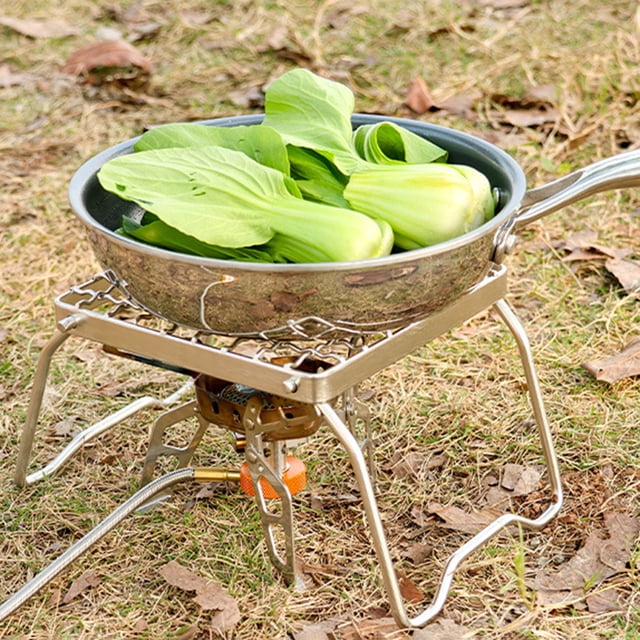 LJNYFDC Support de Cuisinière à Gaz, Support de Cuisinière à Haute Stabilité, Résistant à la Chaleur, Antirouille, Grille Pliante Portable pour Pique-Nique, BBQ, Camping