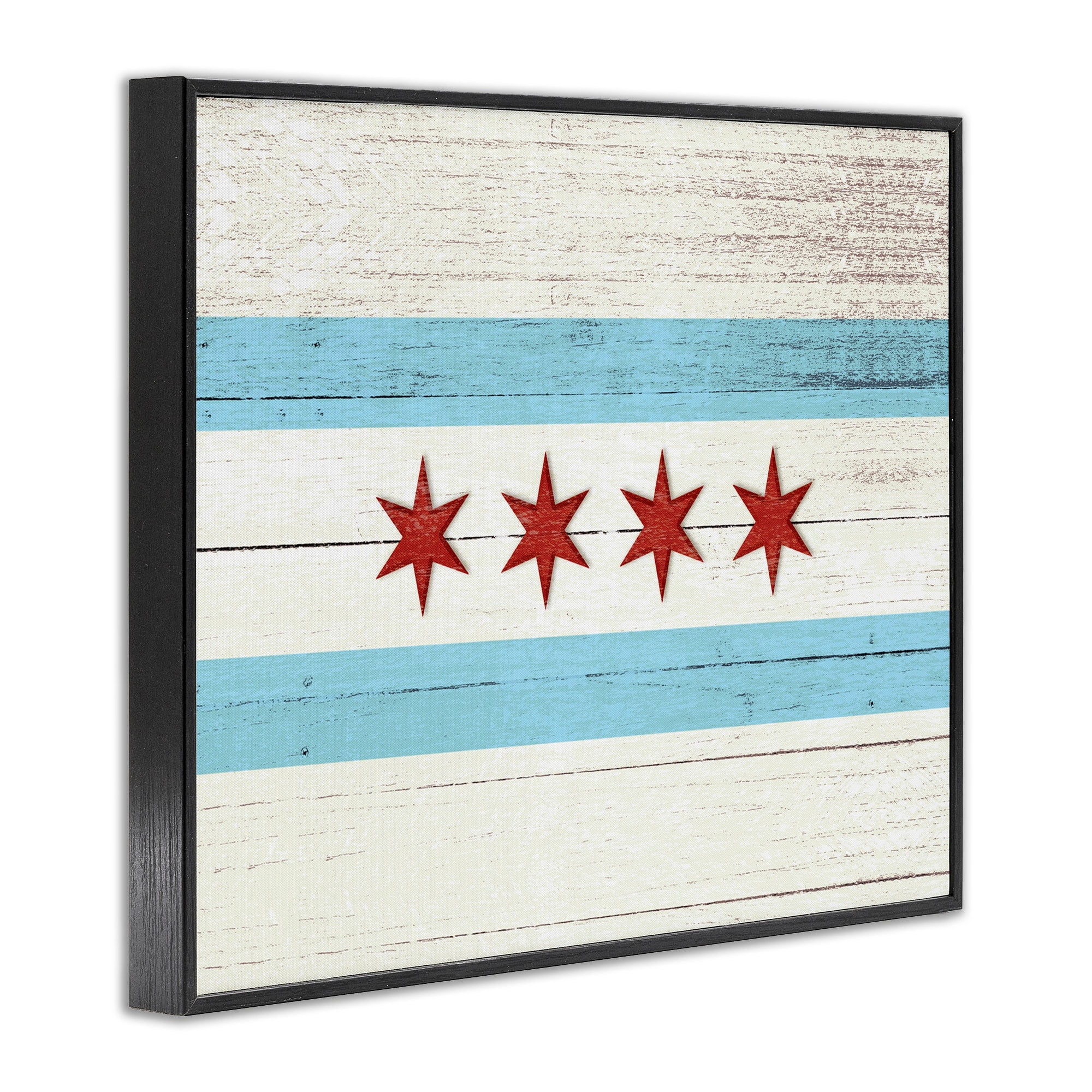 Stupell IndustriesChicago Flag Distressed Wood Look Framed Wall Art by Daphne Polselli