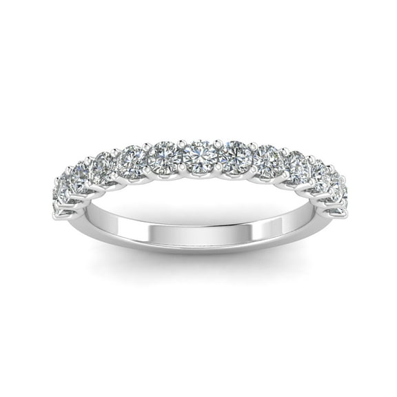 Certified 3/4ctw Diamond Wedding Band in 10k White Gold (G-H, I1)