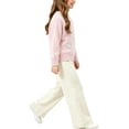 thumbnail image 2 of Cethrio Girls Knitted Outfit Sets, Long Sleeve Pullover Fall 2 Piece Girls' Clothing Sets Pink Size 7-8 T, 2 of 5