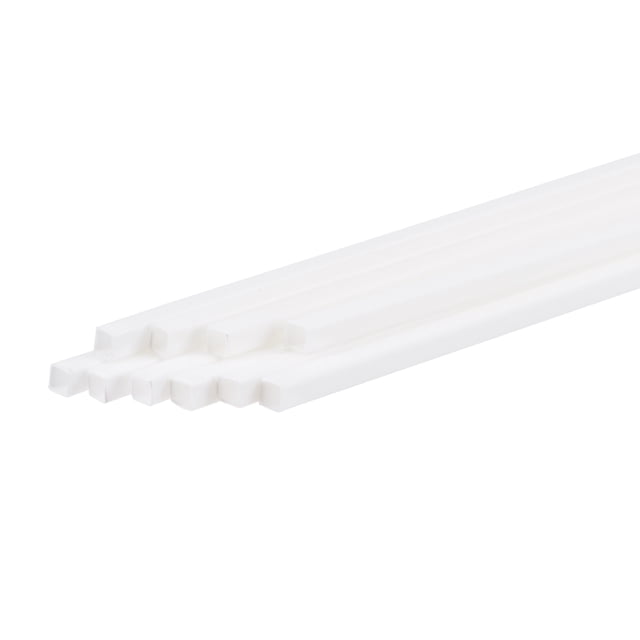 Unique Bargains 3mmx3mmx250mm White Plastic Model Rod ABS Square Bar for Model Making DIY 10 Pack
