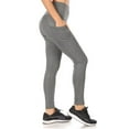 thumbnail image 2 of Womens Leggings High Waisted Tummy Control Stretch Fitted Sculpting Yoga Pants, Charcoal, S, 2 of 2