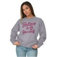 thumbnail image 3 of Cute Inspirational Motivation Alien Women Crewneck Sweatshirt Brisco Brands M, 3 of 6