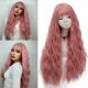 thumbnail image 1 of Peluca rosa para mujer, pelucas de pelo largo, esponjoso, ondulado y rizado para niña, pelucas sintéticas resistentes al calor para fiestas de cosplay, 1 of 5