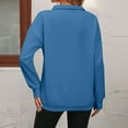 thumbnail image 5 of Mohiass Women Half Zip Oversized Sweatshirts Long Sleeve Solid Color Drop Shoulder Fleece Workout Pullover Royal Blue L, 5 of 6