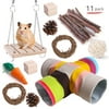 Lixada Cross-border new hamster toy set pet guinea pig grass ball molar supplies hamster tunnel set B99508-11 piece set