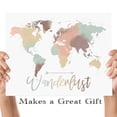 thumbnail image 5 of Wanderlust - Pastel Watercolor World Map - 11x14 Unframed Art Print - Great Living Room Decor or Gift for People That Love to Travel, 5 of 9