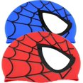 thumbnail image 3 of Unisex Waterproof Silicone Spider Pattern Swim Cap for Kids and Girls Water Sports, 3 of 5