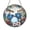 Acrylic 3.5 Inch, variant on Floral Blue Drum Kit Window Suncatcher, Stained Glass Style Musical Art for Studio Home Decor