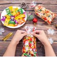 thumbnail image 3 of 100 bolsas de galletas de caramelo de Navidad, bolsas de regalo de Navidad de plástico transparente con lazos de torsión de 100 piezas para fiesta de Navidad JAMW Sencillez, 3 of 5