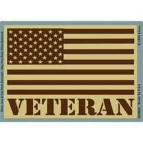 Eagle Emblems DC0063 Sticker - USA Flag, Veteran - 3 x 4.25 in.