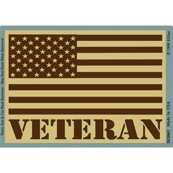 Eagle Emblems DC0063 Sticker - USA Flag, Veteran - 3 x 4.25 in.