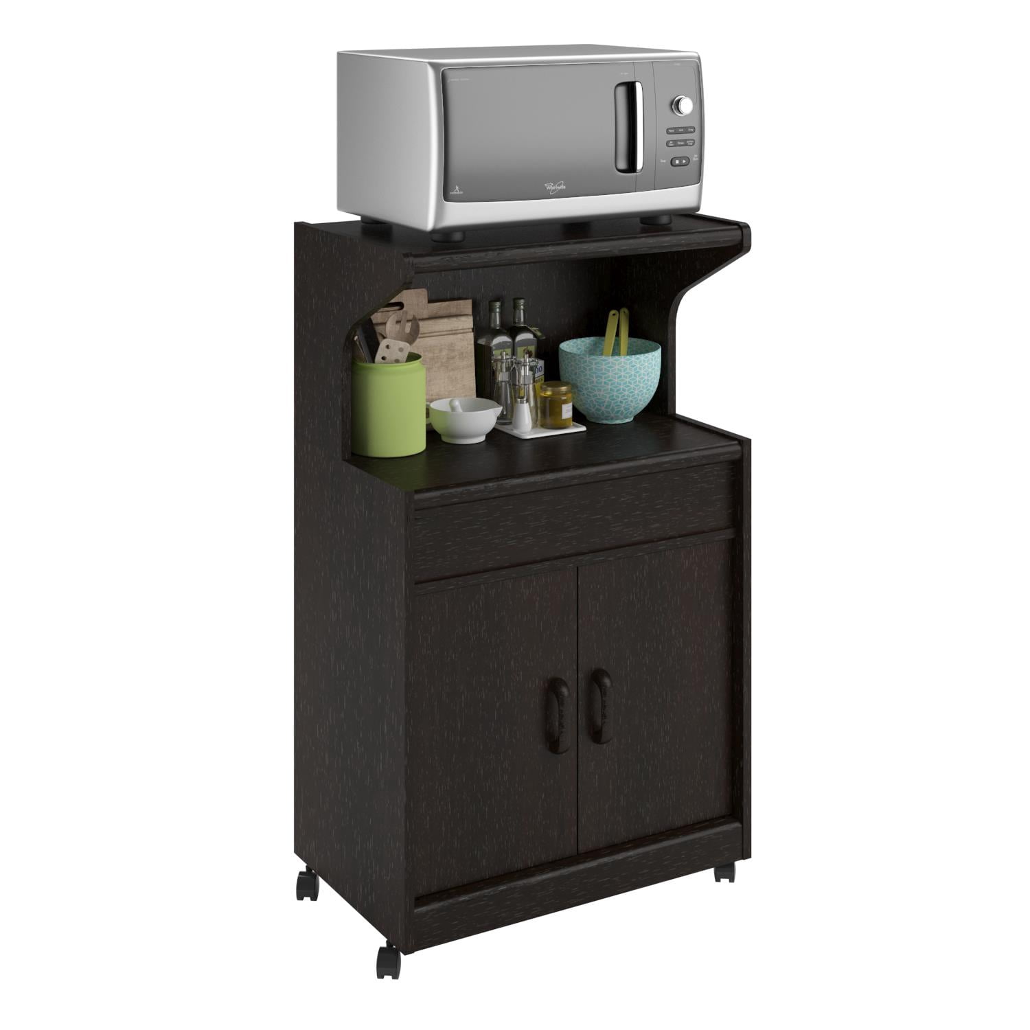 Ameriwood Home Microwave Cabinet with Shelves, Espresso