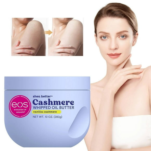 Eos Cashmere Whipped Oil Body Butter, Vanilla Cashmere, 72 Hour Weightless Moisture For Dry Skin, Rich Formula And Deep Hydration, 10 Oz
