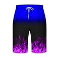 thumbnail image 5 of Jacenvly Endless Summer Men's Shorts Contrast Color Casual Beach Pants for Men Comfortable Men Fashion Gradation Shorts with Pockets Elastic Waist Beach Pants Purple, 5 of 5