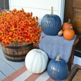 thumbnail image 5 of 16 Bundles Artificial Fall Flowers for Outdoors Fake Plants UV Resistant Plastic Plants Shrubs Bushes for Home Fall Front Door Porch Garden Autumn Decor (Fall Orange), 5 of 7