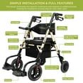 thumbnail image 3 of Foldable Rollator Walker for Seniors with Seat, Lightweight 2 In 1 Rolling Walkers Wheelchair Combo for Adult, Transport Chair with Brakes, Adjustable Seat and Handle, 300 Lb. Weight Capacity, 3 of 11