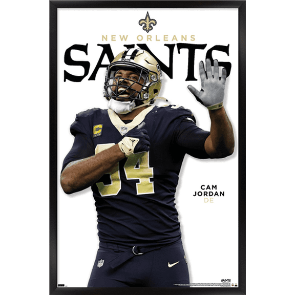 NFL New Orleans Saints - Cameron Jordan Feature Series 23 Wall Poster, 14.725" x 22.375" Framed