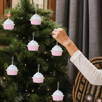 Mini Macaron Christmas Ornament – Foam Donut Ice Cream Cake Hanging Decoration in Pastel Colors for Tree, Gift Boxes & Party Setup – Lightweight Small Holiday Décor