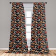 thumbnail image 2 of Koi Fish Window Curtains, Japanese Carp Peaceful Colorful Bold on Nautical Bubbles Backdrop, Lightweight Decor 2-Panel Set with Rod Pocket, Pair of - 28"x63", Dark Petrol Blue and Orange, by Ambesonne, 2 of 3