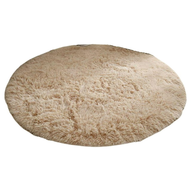 CSChome Kids Room Rug Luxury Round Fluffy Area Rug: Super Soft Non-Slip 100cm Solid Color Plush Carpet for Bedroom and Nursery
