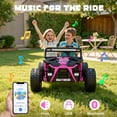 thumbnail image 4 of iYofe 36V Electric Ride on Car for Big Kids, 2 Seater Powered Ride on Vehicle for Boys Girls, Kids Electric Car with Bluetooth, FM Radio, Rear Wheel Spring Suspension, 5-8 MPH Speed, Pink, 4 of 9