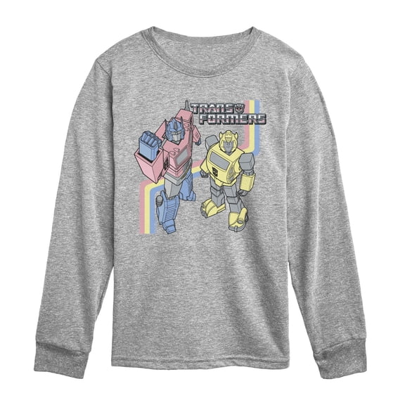 Transformers - Pastel Optimus and Bumble Bee - Youth Boys Long Sleeve Graphic T-Shirt