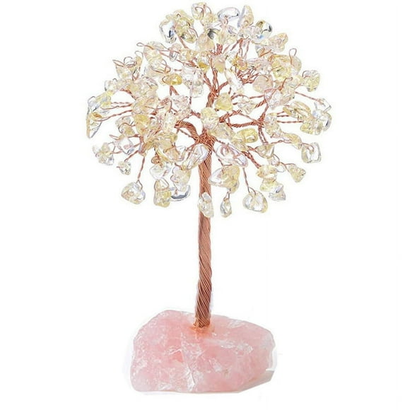 Rose Quartz Crystal Tree,Artificial Crystal and Healing Stone Tree Crystal Stone Tree Gem Tree.Valentine'S Gifts D