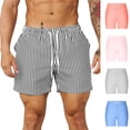 thumbnail image 5 of Tumotour Sports Shorts For Men Summer Casual Printing Drawstring Shorts Lightweight Elastic Waist Walking Shorts With Pockets, 5 of 5