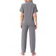 thumbnail image 3 of Conjunto de pijama para mujer INSPIRE CHIC, con botones, suave, de manga corta, ropa de dormir, pantalones largos, conjunto de 2 piezas, L, gris oscuro, 3 of 6