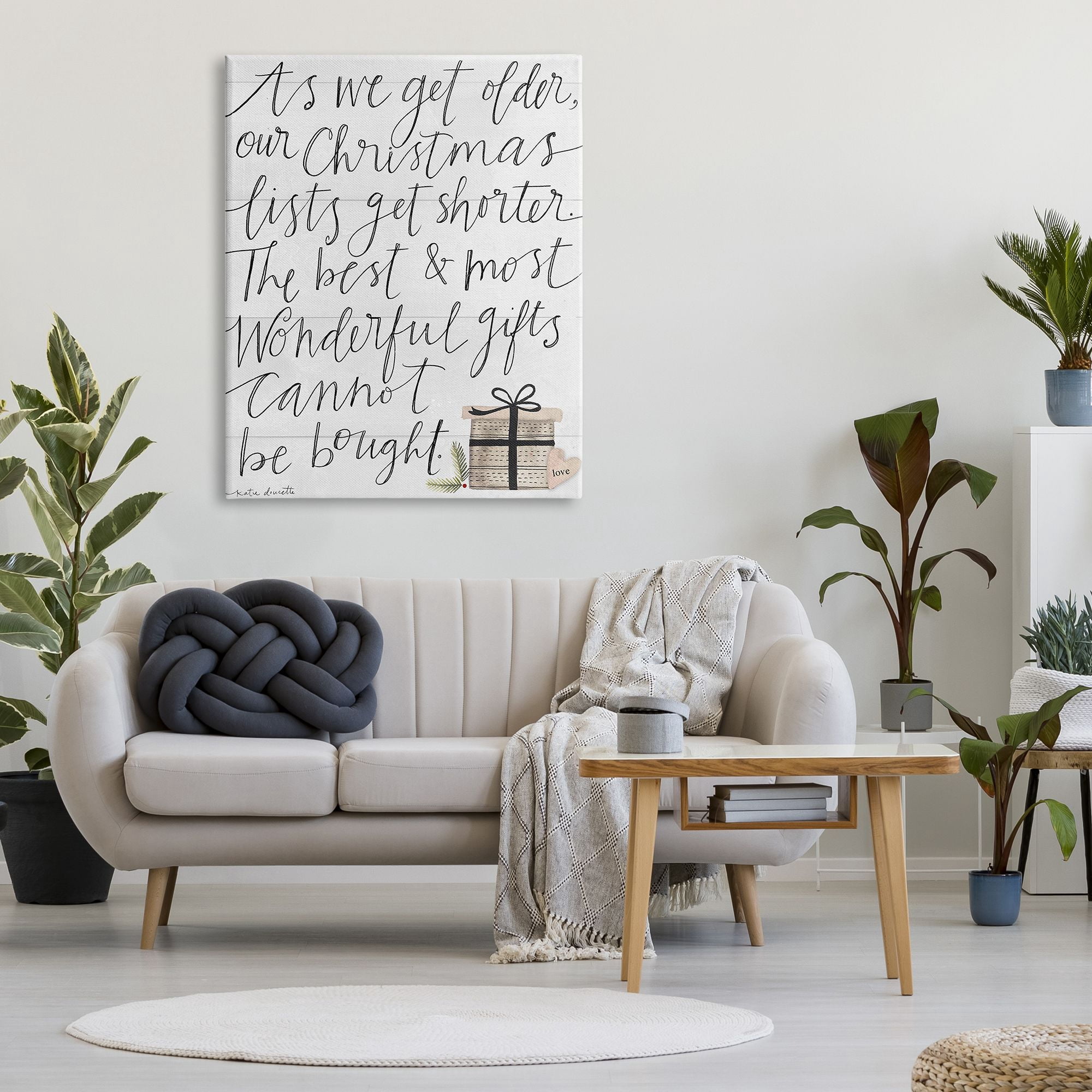 Stupell Home Décor Industries Christmas Lists Get Shorter Motivational Phrase Holiday Happiness 36 x 48 Designed by Katie Doucette