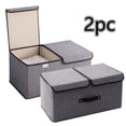 thumbnail image 2 of 2PCS Caja de Almacenamiento Plegable, Gran Capacidad con Tapa y Asa, Organizador para Ropa, Libros, Juguetes, Caja de Tela para Habitaci&oacute;n, Sala de Estar, Dormitorio, Armario (Grisʌ, 2 of 5