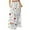 White, variant on WTOBBY Women's Floral Print Flowy Maxi Skirt Bohemian Style Casual Summer Beach Long Skirt Elastic Waist Lightweight Tiered Pleated Skirt with Drawstring,Beige L