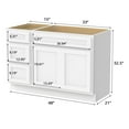 thumbnail image 4 of 48 in. W x 21 in. D x 32.5 in. H Bath Vanity Cabinet without Top in White, 4 of 5