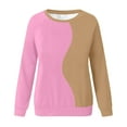thumbnail image 5 of Womens Crewneck Sweatshirt Colorblock Patchwork Drop Shoulder Loose Sweatshirts Pullover Tops Sping Outfits 2026, 5 of 5