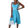 thumbnail image 1 of Gvmfive Women Casual Strappy Sleeveless Swing Dress Summer Party Split Dresses, 1 of 4