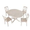 thumbnail image 3 of Kadyn 5 Piece Kitchen Dining Table and Chair Set, Dining Table Set for 4, Round Table and 4 Kitchen Room Chairs, Antique White, 3 of 11