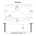 thumbnail image 4 of Ruvati 33-inch Undermount 16 Gauge Tight Radius Large Kitchen Sink Stainless Steel Single Bowl - RVH7433, 4 of 13