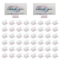Uxcell 1 x 1 Inch Adhesive Base Sign Holder, 50 Pcs Mini Sneeze Guard Holder Acrylic Panels Holder for Fastening and Lining Up Tags Cards Photos, Transparent