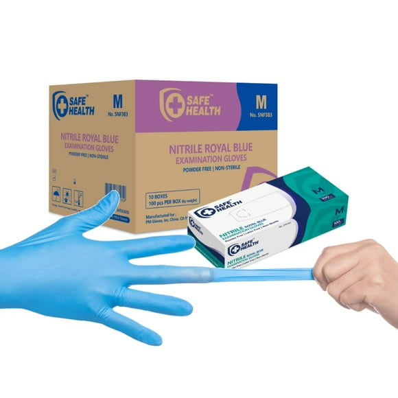 Guantes desechables Safe Health Nitrile Exam, 3.5 mil, caja 1000