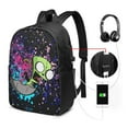 thumbnail image 2 of Green Gir Invader Zim Laptop Backpack Daypack School Student Bookbag Satchel Rucksack Shoulders Travel Bag With USB Headphone Charging Port, 2 of 8