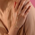 thumbnail image 4 of Turandoss Hand Chain Bracelets for Women Dainty 14K Gold Plated Cubic Zircon Finger Rings Bracelets Hand Chain Personalized Bracelet for Women Summer Jewelry Accessories Gifts Mothers Day, 4 of 8
