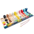 thumbnail image 1 of facefd 7 in 1 Wooden Number Sorting Toys for Kids Shape Sorter Counting Game Preschool Math Stacking Block Learning Toys, 1 of 5