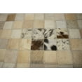 thumbnail image 6 of Multi Beige Brown Cowhide 6X6 Modern Leather Square Rug, 6 of 11