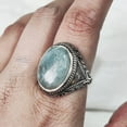 thumbnail image 2 of Natural Aquamarine Mens Ring, March Aquamarine Ring, Aquamarine Ring, Silver Jewelry, 925 Silver Ring, Gift, Heavy Mens Ring, Arabic Design, Ottoman Style Ring, Christmas, Turkey Mens Signet Ring, 2 of 5