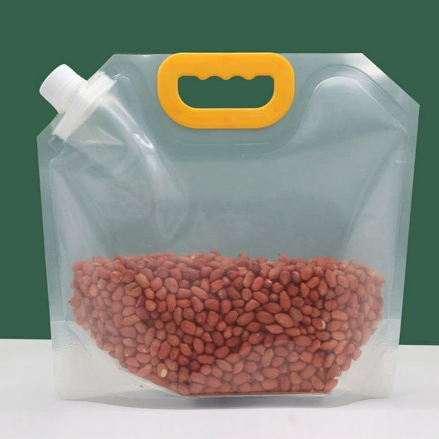 5PCS Transparent Food Storage Bags Moisture & Mold Resistant Sealed Storage Bags for Rice Flour Nuts Storage