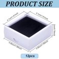 thumbnail image 2 of Cajas de plástico cuadradas para almacenar diamantes sueltos y piedras preciosas con ventana de vidrio transparente y esponja negra, color blanco, 4,95 x 4,95 x 2 cm, 2 of 5