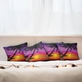 thumbnail image 3 of Ambesonne Tropical Throw Pillow Cover 4 Pack, Palm Shadow at Sunset, 16", Purple Orange Black, 3 of 6