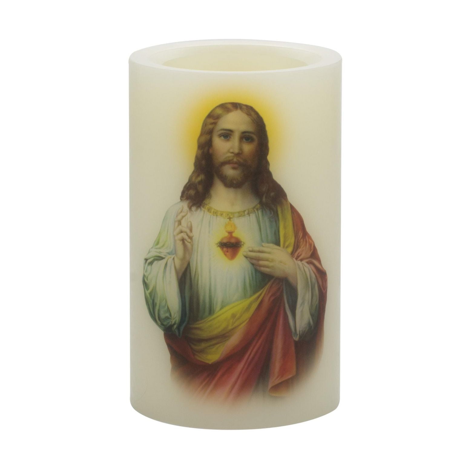 MAINSTAYS 3" X 5" Sacred Heart LED Wax Candle