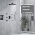 thumbnail image 6 of Matte Black Rain Shower System with 6 Body Shower Jets, Shower Jets System with Wall Mount 12'' Rain Shower with Hand Shower Full Body Shower Faucet with Jets, 6 of 9